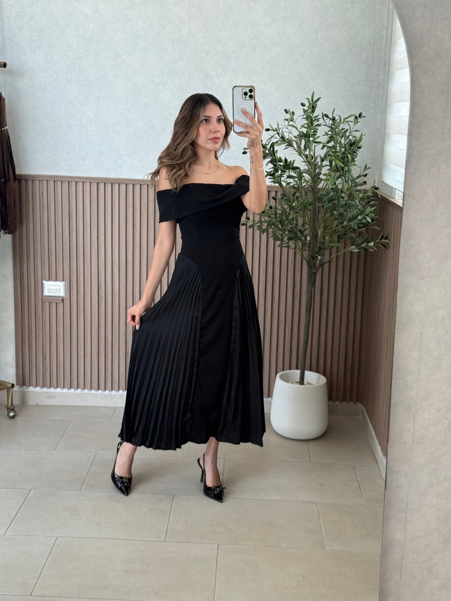 Vestido midi doble tex